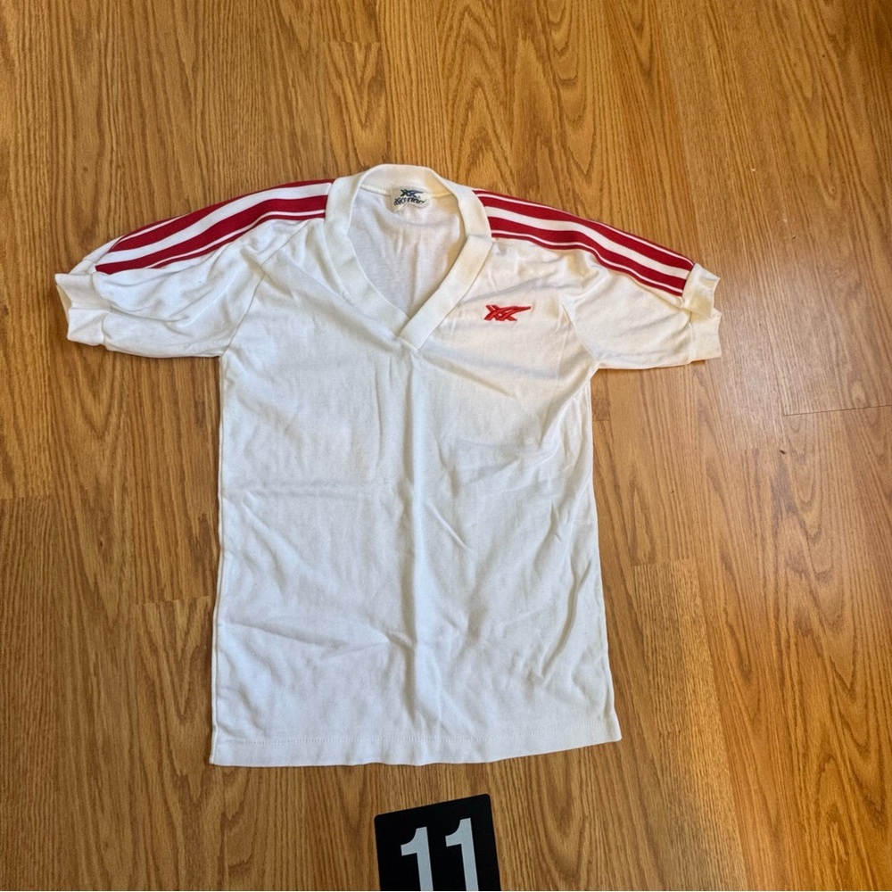 Kids White and Red Shirt Asics Tiger S